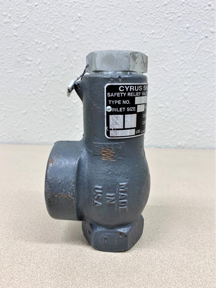 Cyrus Shank 3/4" x -1/4" NPT Safety Relief Valve, Type 814, 300 PSIG